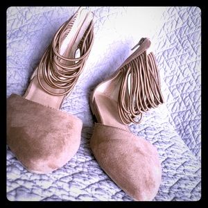 Tan Multi-Strap Flat